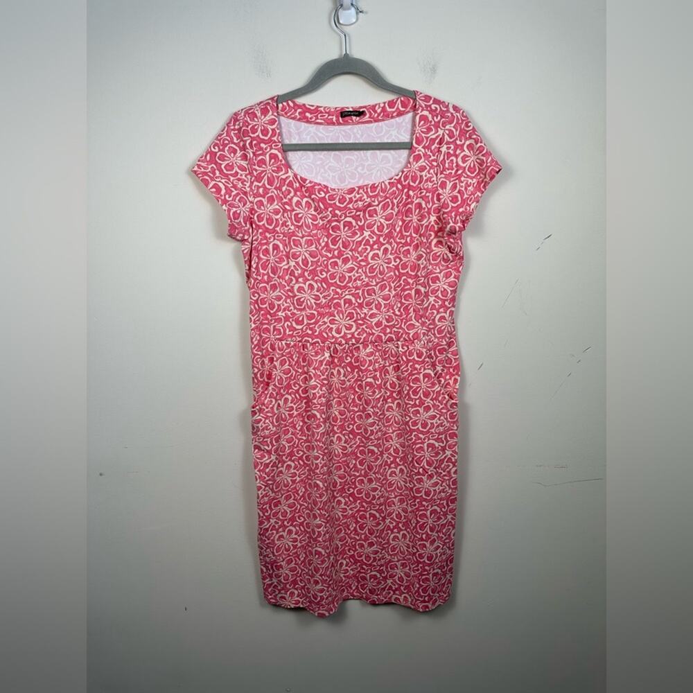J. McLaughlin Emma Dress Women Large Pink Excellent Floral Pockets Knee Length
